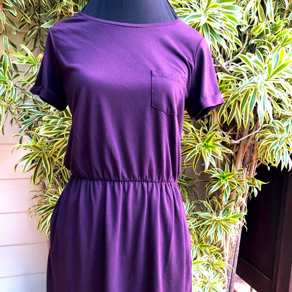 Divided Burgundy T-shirt Dress